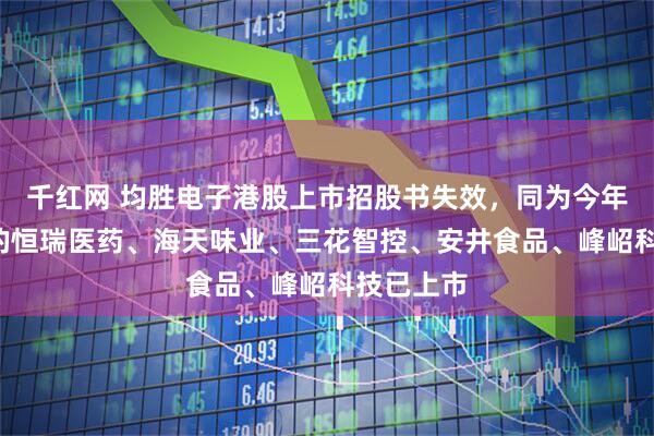 千红网 均胜电子港股上市招股书失效，同为今年1月递表的恒瑞医药、海天味业、三花智控、安井食品、峰岹科技已上市